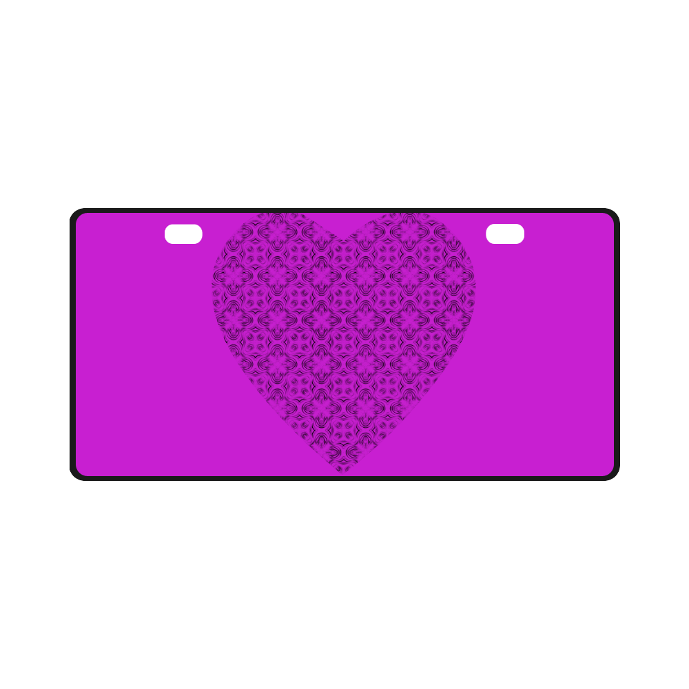 Dazzling Violet Shadow Heart License Plate