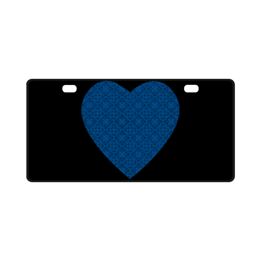Lapis Blue Shadow Heart License Plate