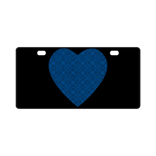 Lapis Blue Shadow Heart License Plate