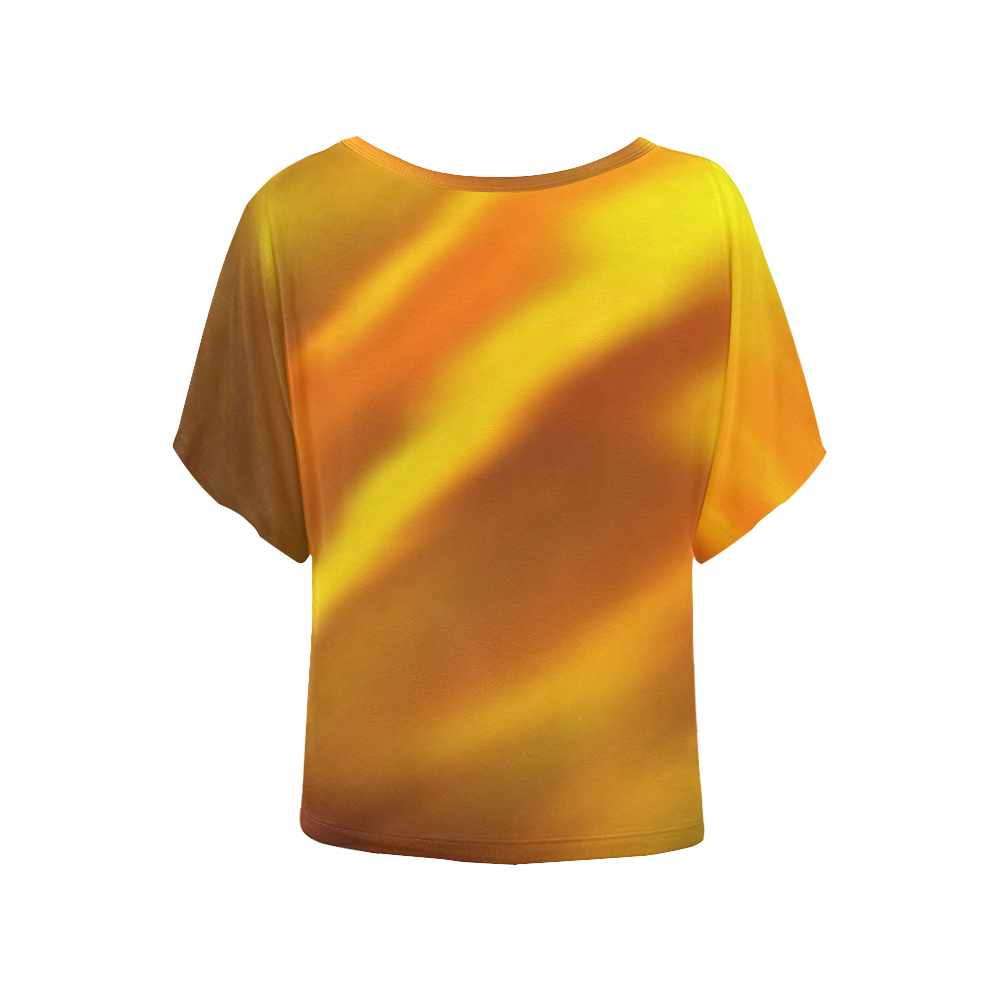 solar flare pattern Women's Batwing-Sleeved Blouse T shirt (Model T44)