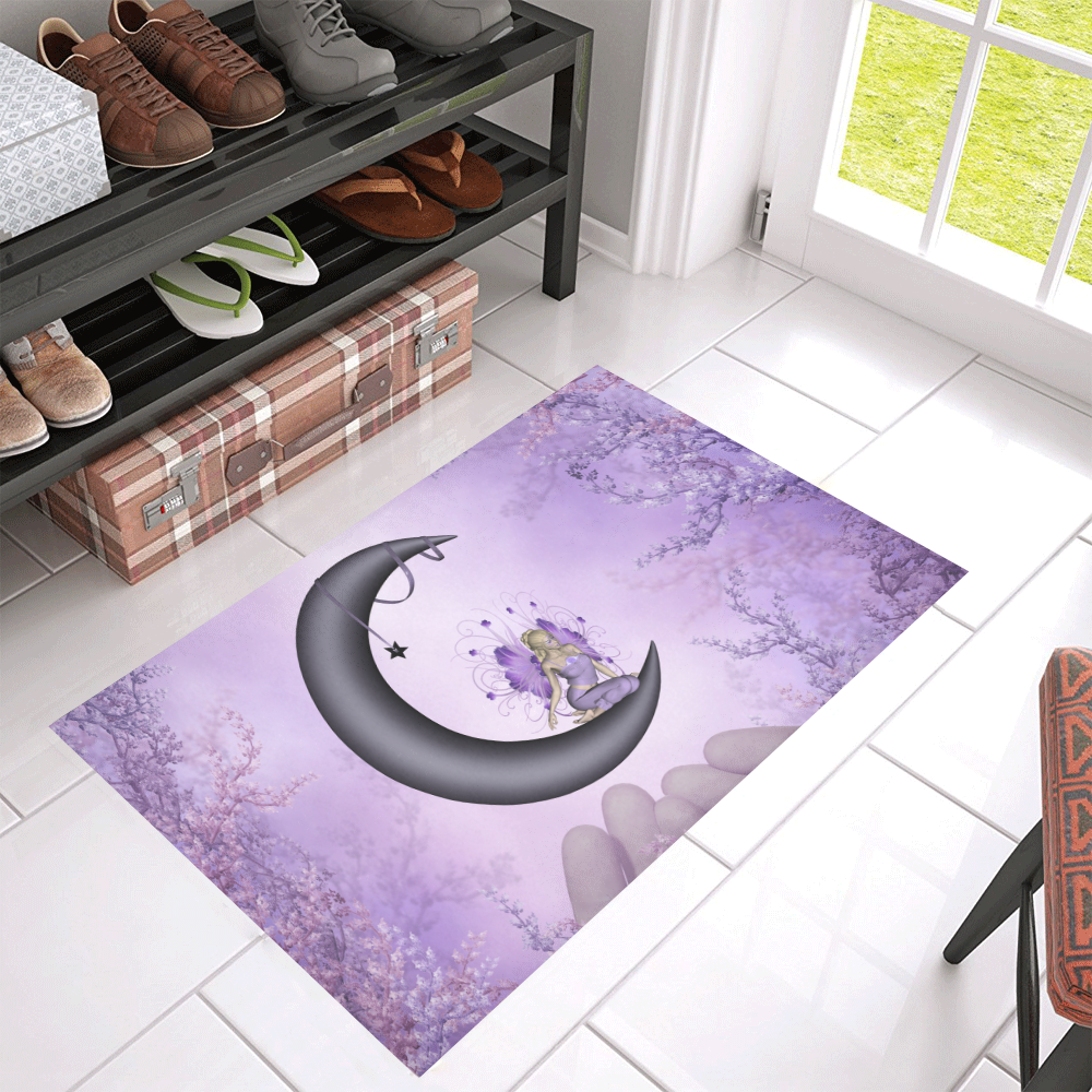 Wonderful fairy on the moon Azalea Doormat 30" x 18" (Sponge Material)