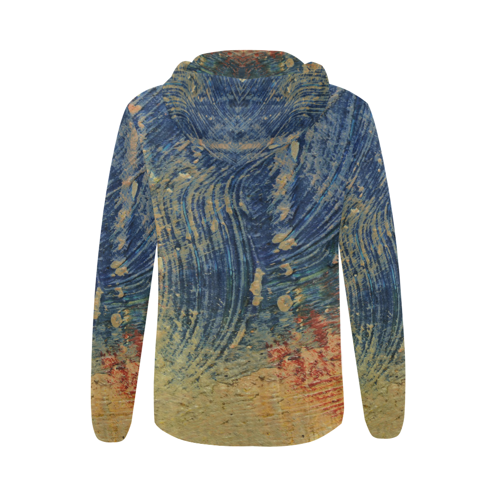3 colors paint All Over Print Full Zip Hoodie for Women (Model H14)