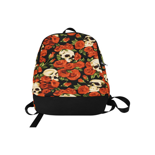 Skulls With Red Roses Floral Watercolor Fabric Backpack for Adult (Model 1659)
