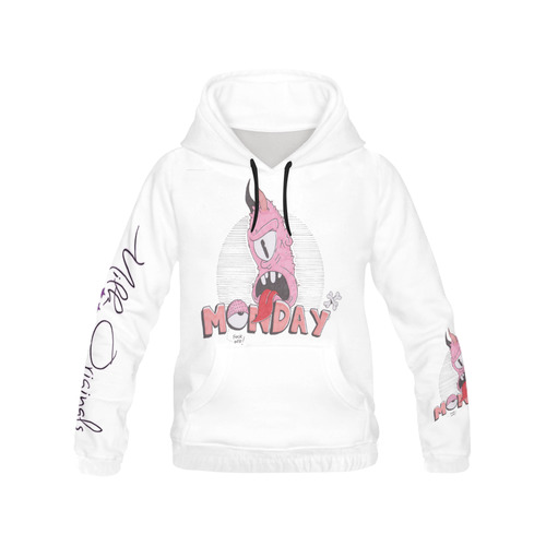 Monday White All Over Print Hoodie for Men (USA Size) (Model H13)