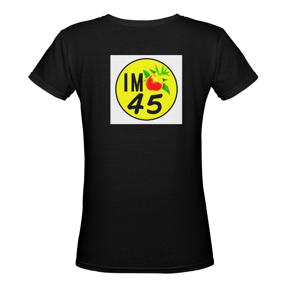 IM PEACH 45 Women's Deep V-neck T-shirt (Model T19)