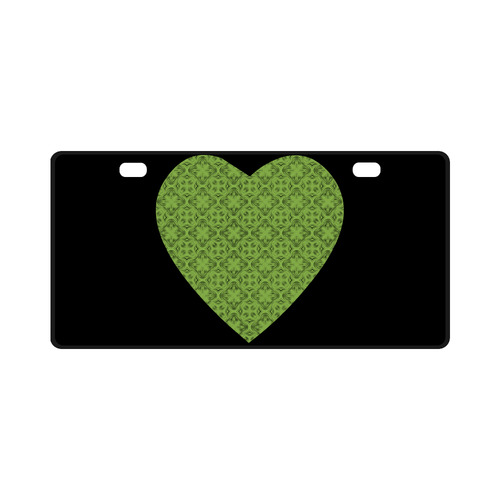 Greenery Shadow Heart License Plate