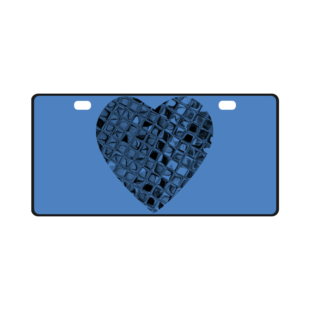 Metallic Marina Heart License Plate
