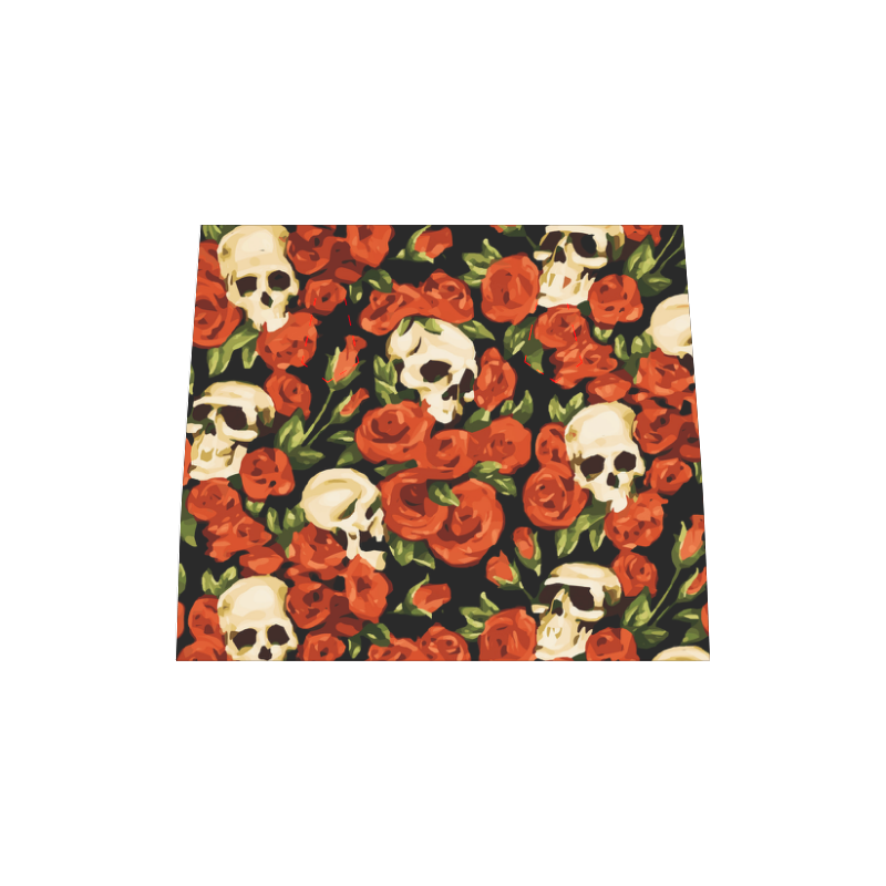 Skulls With Red Roses Floral Watercolor Boston Handbag (Model 1621)