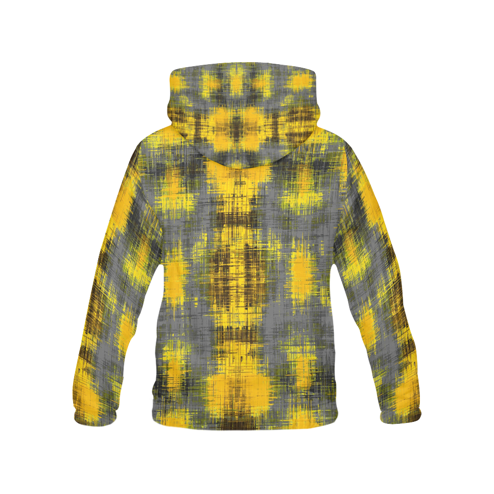 geometric plaid pattern painting abstract in yellow brown and black All Over Print Hoodie for Men (USA Size) (Model H13)