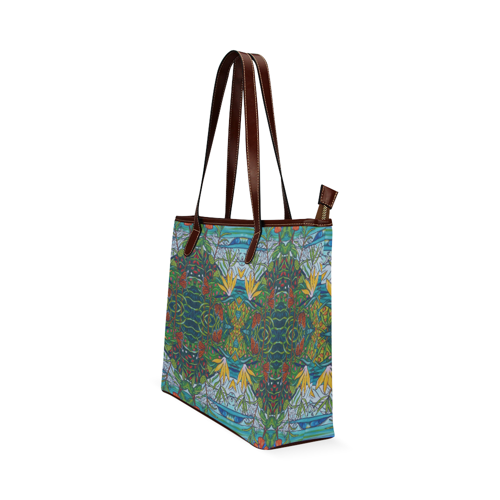 Monarch Garden Shoulder Tote Bag (Model 1646)