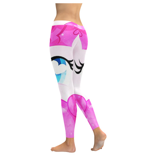 heart pinkie Women's Low Rise Leggings (Invisible Stitch) (Model L05)