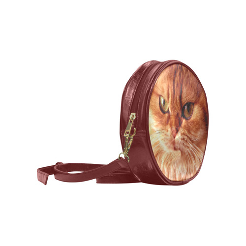 Orange Cat Round Sling Bag (Model 1647)