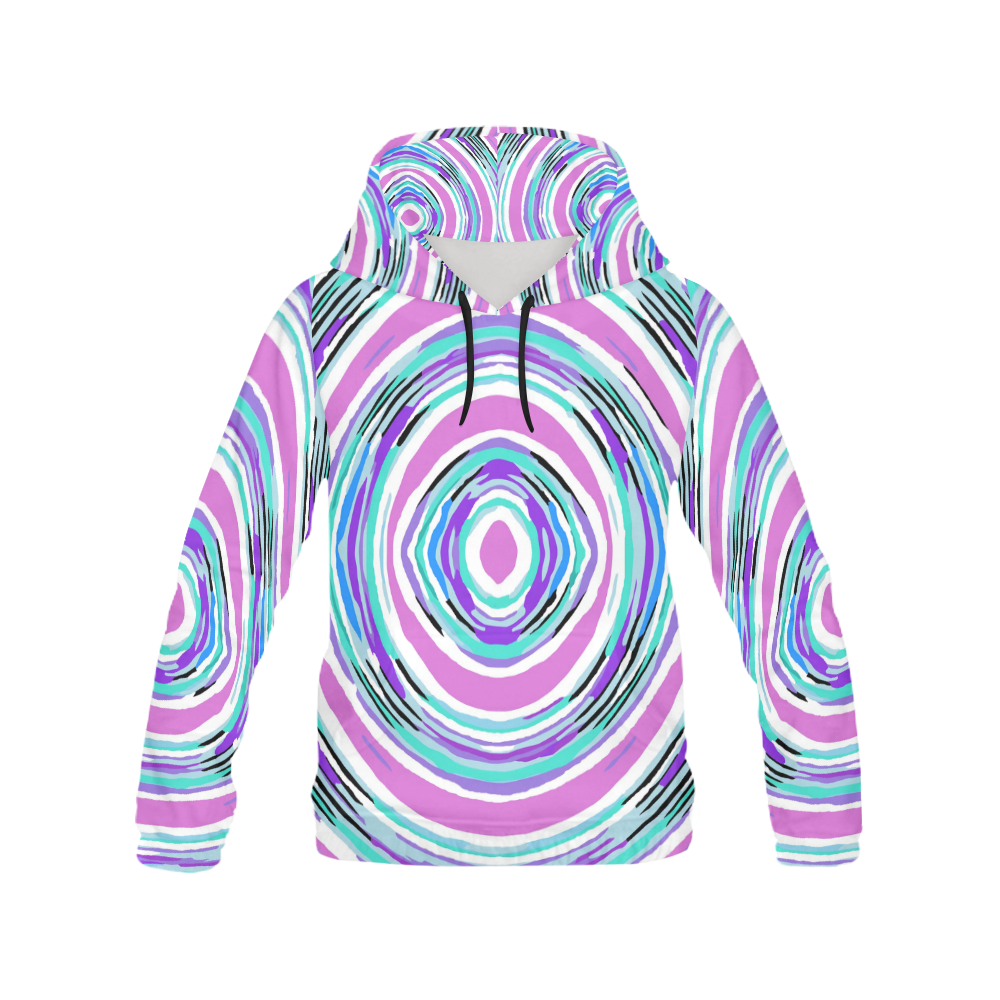 psychedelic graffiti circle pattern abstract in pink blue purple All Over Print Hoodie for Men (USA Size) (Model H13)