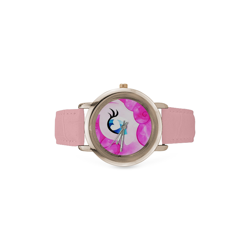 heart pinkie Women's Rose Gold Leather Strap Watch(Model 201)