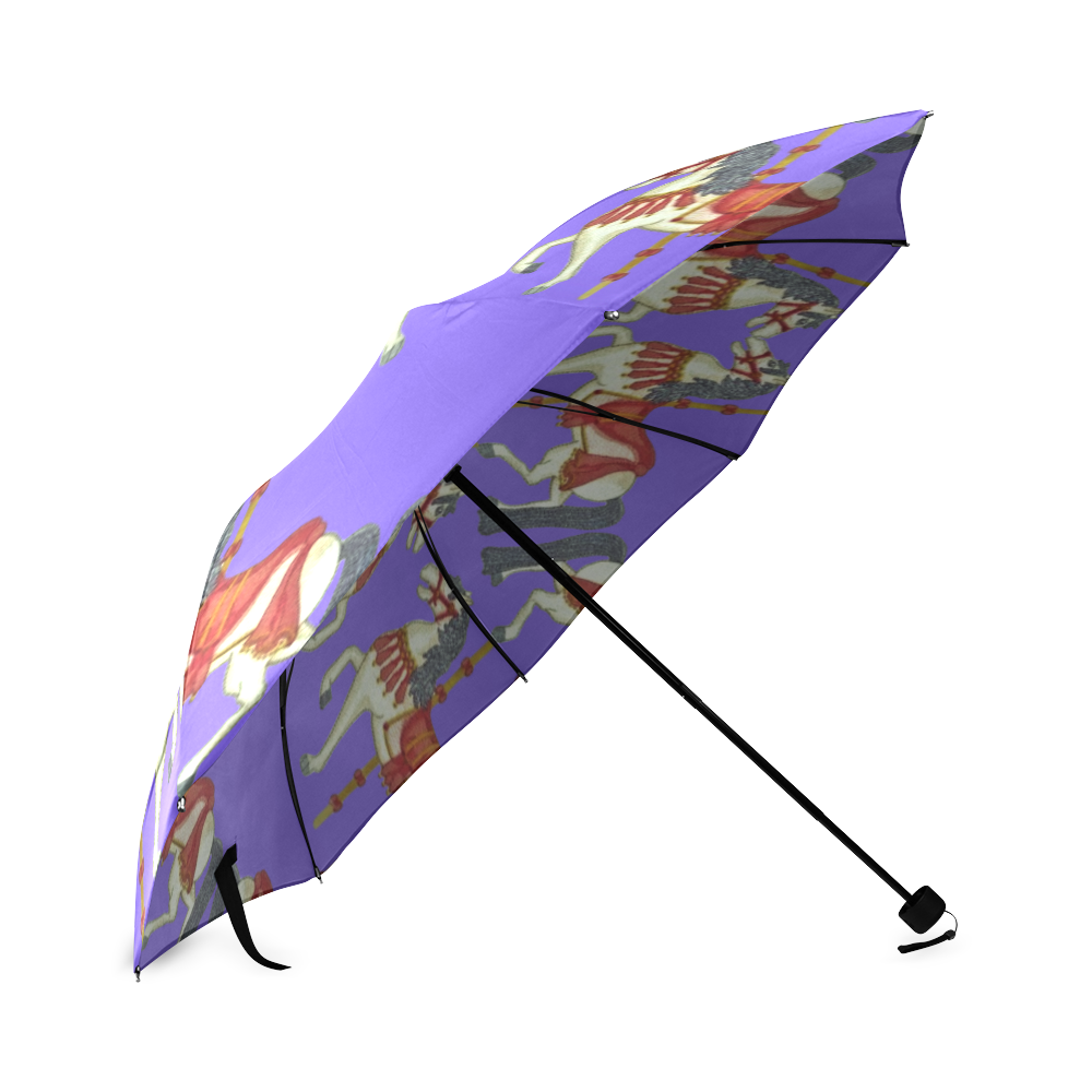 prancing carouselle ponies blue Foldable Umbrella (Model U01)