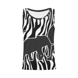 ELEPHANTS to ZEBRA stripes black & white All Over Print Tank Top for Women (Model T43)
