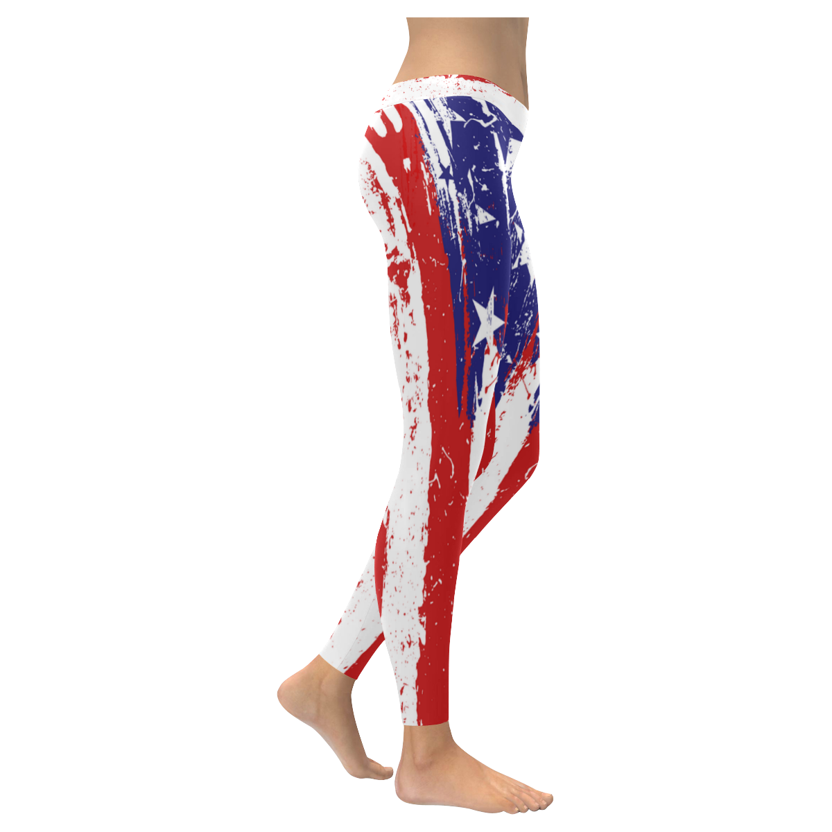 America Flag leggings Women's Low Rise Leggings (Invisible Stitch) (Model L05)