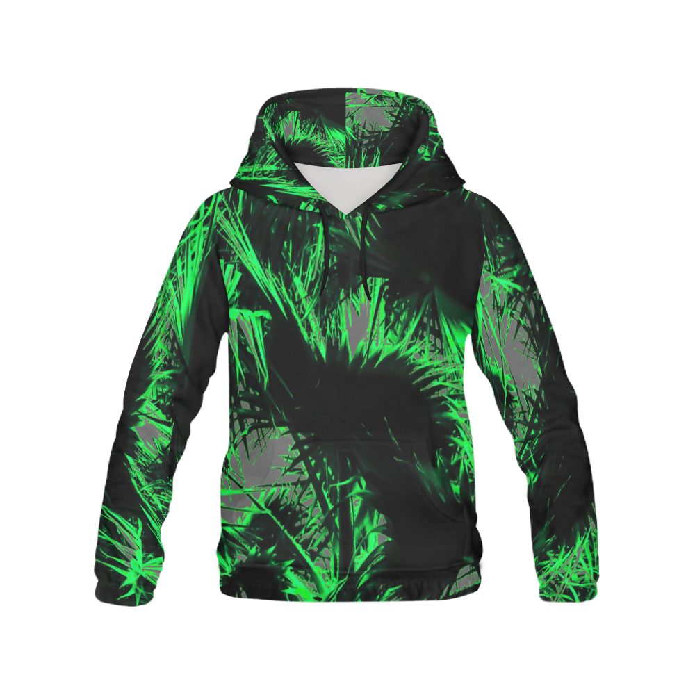 green palm leaves texture abstract background All Over Print Hoodie for Men (USA Size) (Model H13)