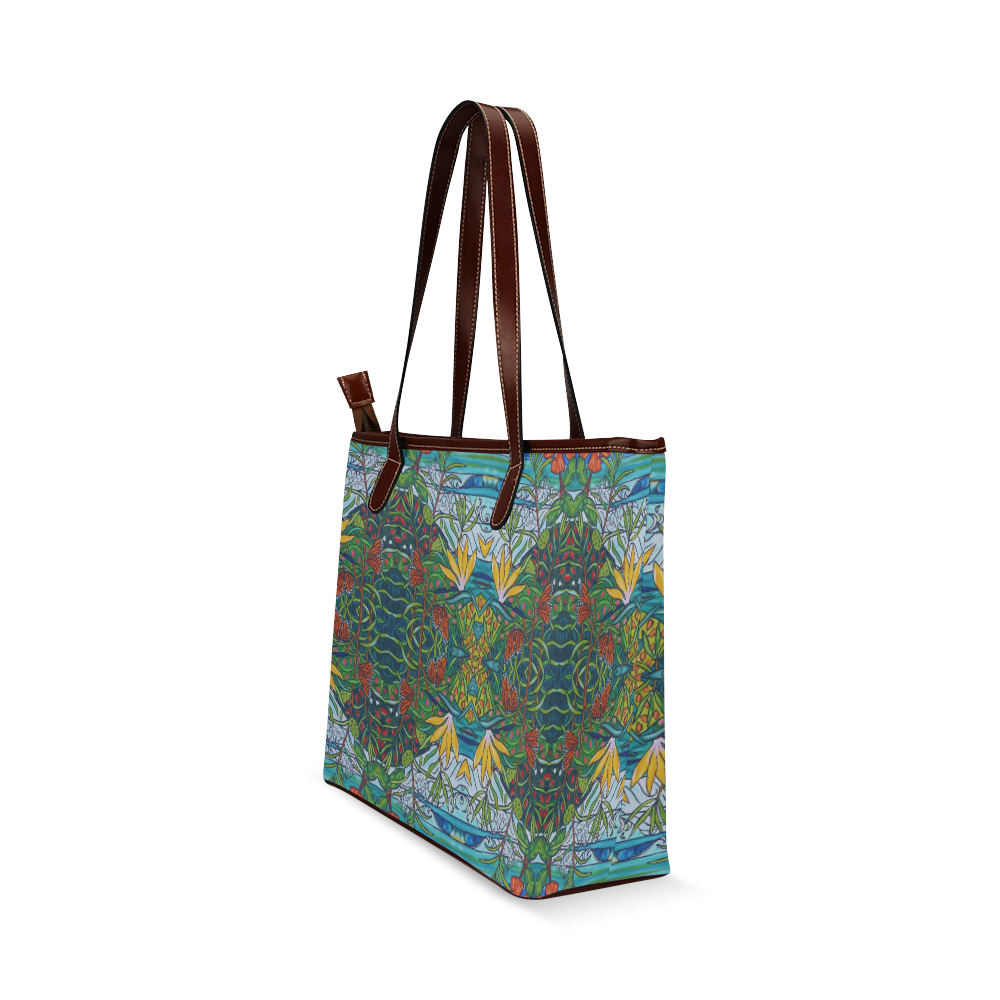 Monarch Garden Shoulder Tote Bag (Model 1646)