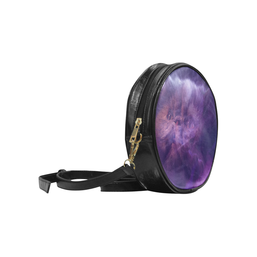 Purple Cat Round Sling Bag (Model 1647)