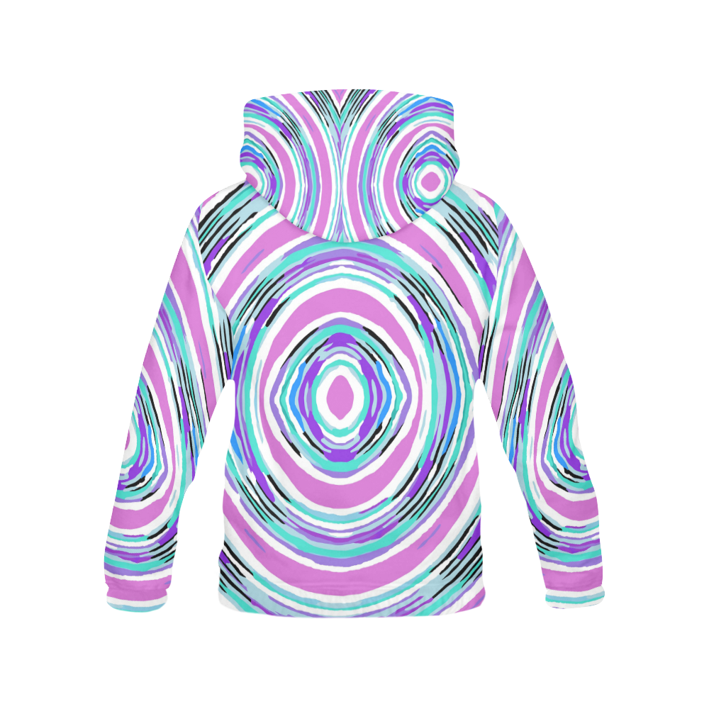 psychedelic graffiti circle pattern abstract in pink blue purple All Over Print Hoodie for Men (USA Size) (Model H13)