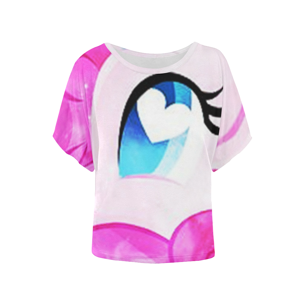 heart pinkie Women's Batwing-Sleeved Blouse T shirt (Model T44)