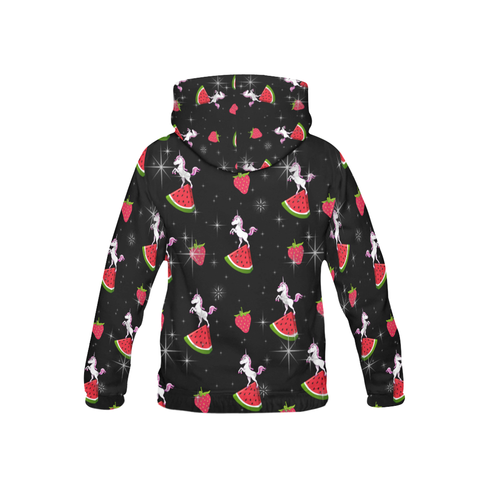 unicornd and watermelon - kids All Over Print Hoodie for Kid (USA Size) (Model H13)