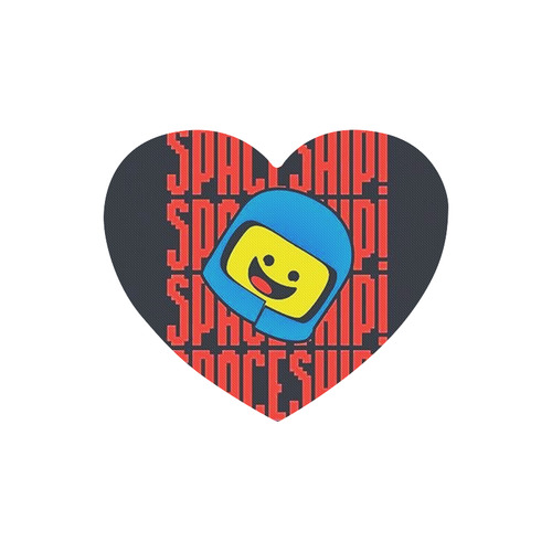 Spaceship Spaceship Heart-shaped Mousepad