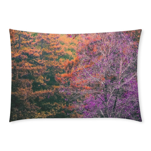 autumn tree in the forest with purple and brown leaf Custom Rectangle Pillow Case 20x30 (One Side)