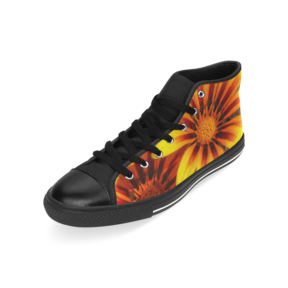 sunflower High Top Canvas Shoes for Kid (Model 017)