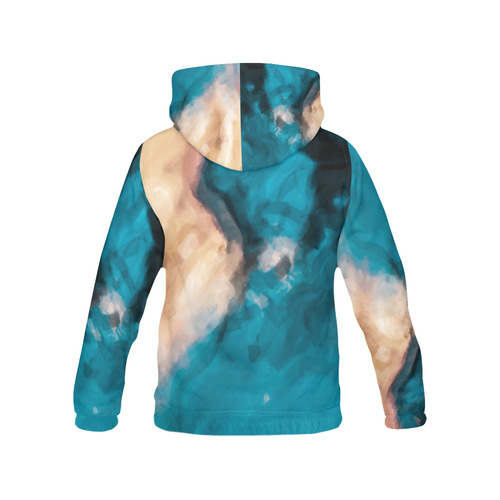 vintage splash painting texture abstract in blue and brown All Over Print Hoodie for Men (USA Size) (Model H13)