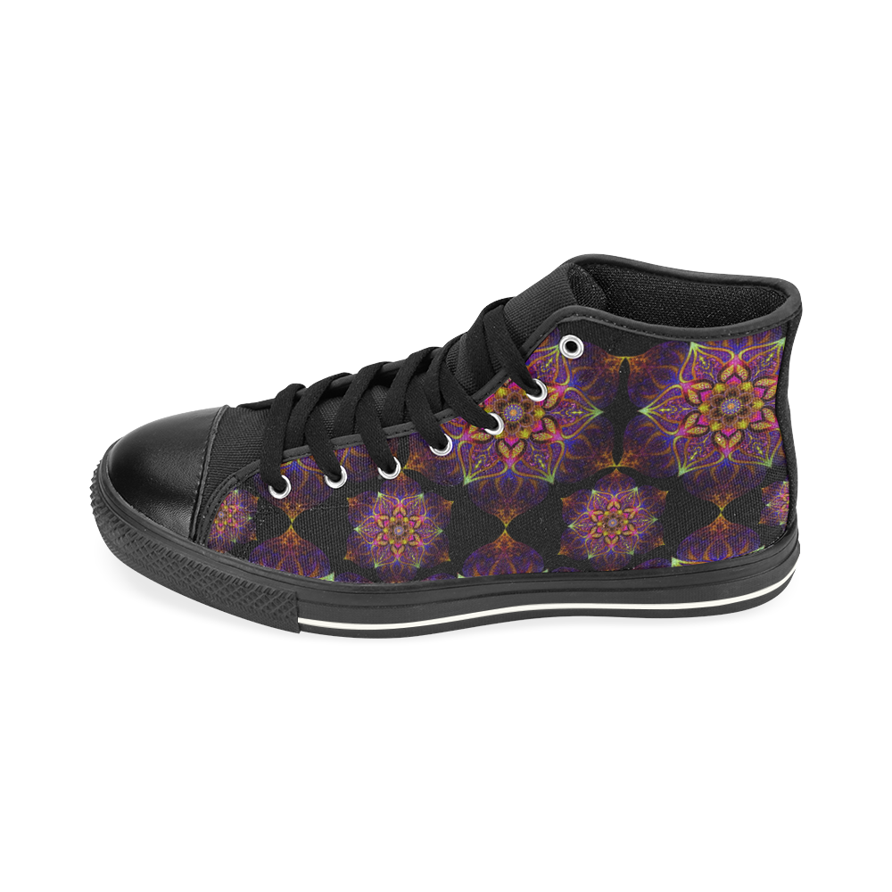 stars alive purple kids shoes High Top Canvas Shoes for Kid (Model 017)