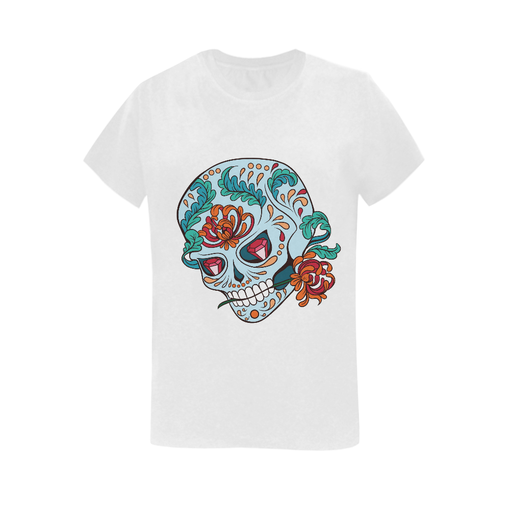 Sugar Skull Women's T-Shirt in USA Size (Two Sides Printing)