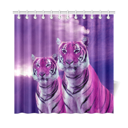 Purple Tigers Shower Curtain 72"x72"