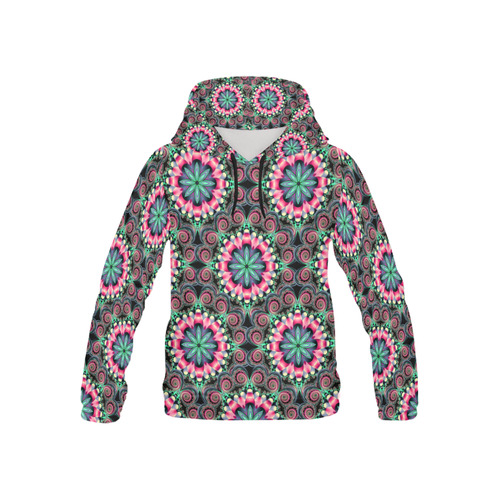 mandala shades of green kids All Over Print Hoodie for Kid (USA Size) (Model H13)