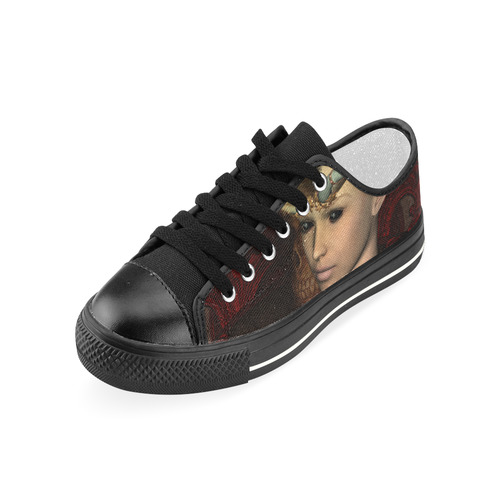 Dark fairy with horn Women's Classic Canvas Shoes (Model 018)