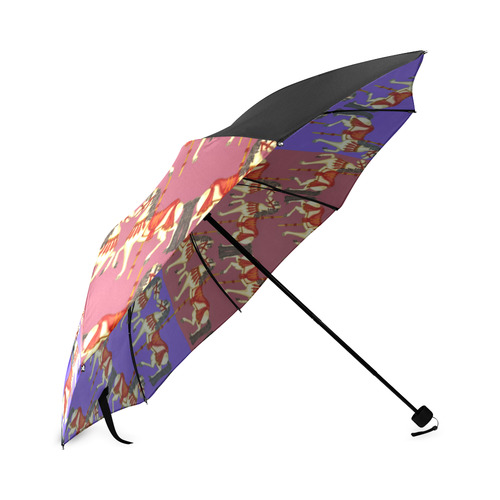 patchwork carousel ponies Foldable Umbrella (Model U01)