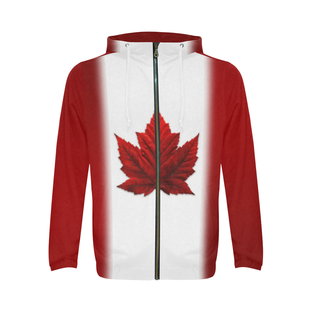 Canada Flag Hoodie Canada Kangaroo Jackets All Over Print Full Zip ...