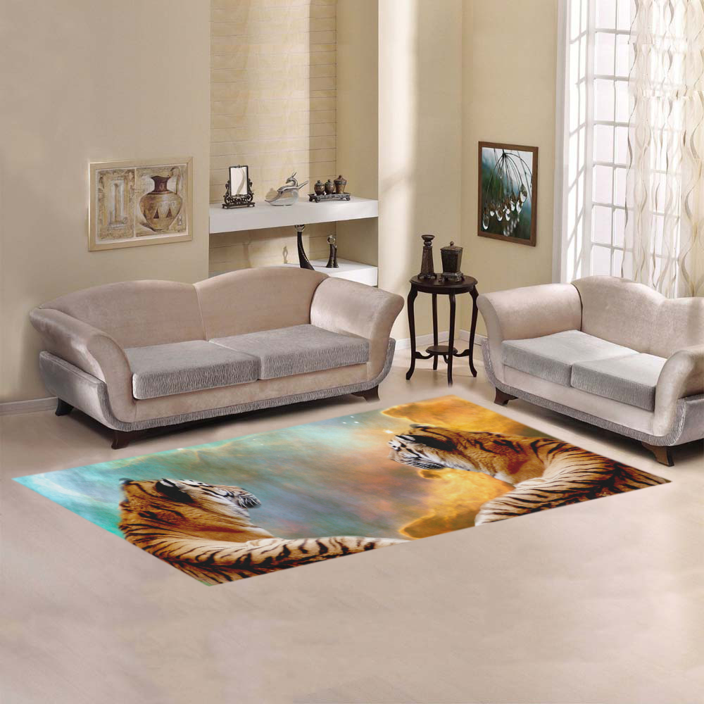 Tiger and Nebula Area Rug 7'x3'3''