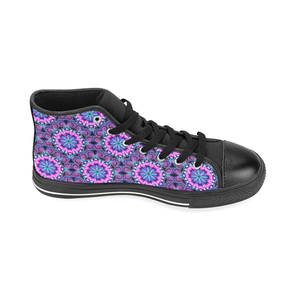 Mandala shades of pink kids shoes High Top Canvas Shoes for Kid (Model 017)