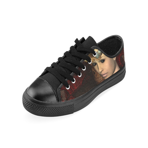 Dark fairy with horn Men's Classic Canvas Shoes/Large Size (Model 018)