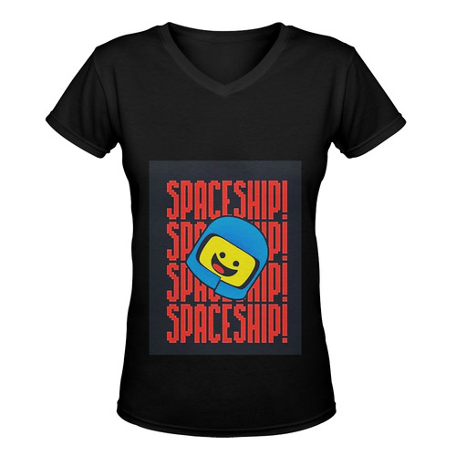 Spaceship Spaceship Women's Deep V-neck T-shirt (Model T19)