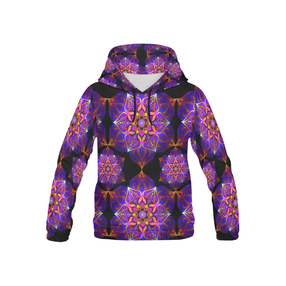 Tessellated stars kids purple power All Over Print Hoodie for Kid (USA Size) (Model H13)