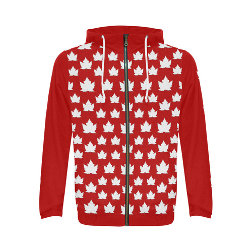 Canada Hoodies Canada Flag Kangaroo Jackets All Over Print Full Zip Hoodie for Men (Model H14)