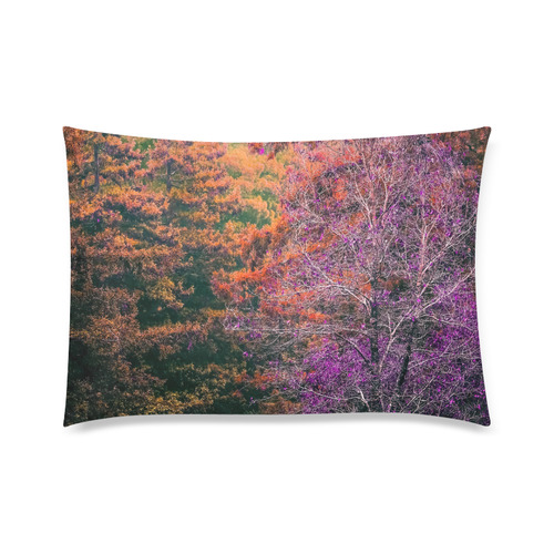 autumn tree in the forest with purple and brown leaf Custom Zippered Pillow Case 20"x30" (one side)
