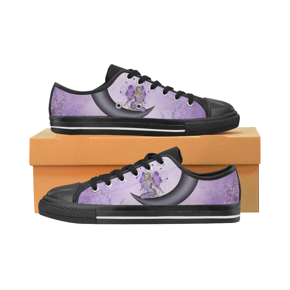 Wonderful fairy on the moon Women's Classic Canvas Shoes (Model 018)