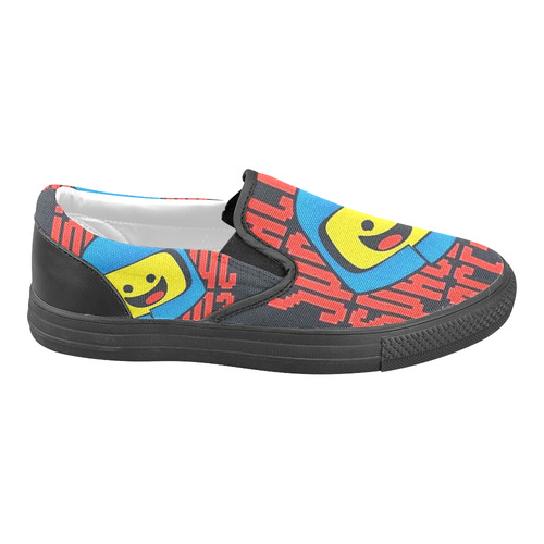 Spaceship Spaceship Slip-on Canvas Shoes for Men/Large Size (Model 019)