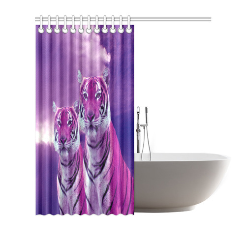 Purple Tigers Shower Curtain 72"x72"