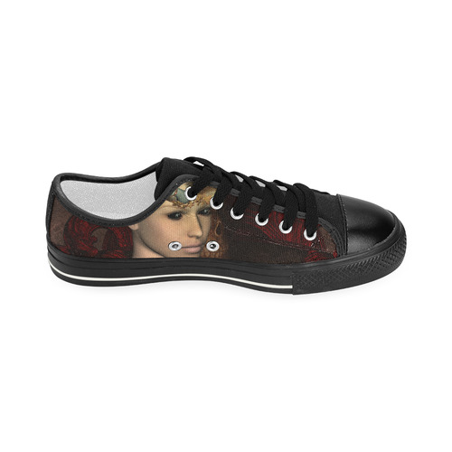Dark fairy with horn Women's Classic Canvas Shoes (Model 018)