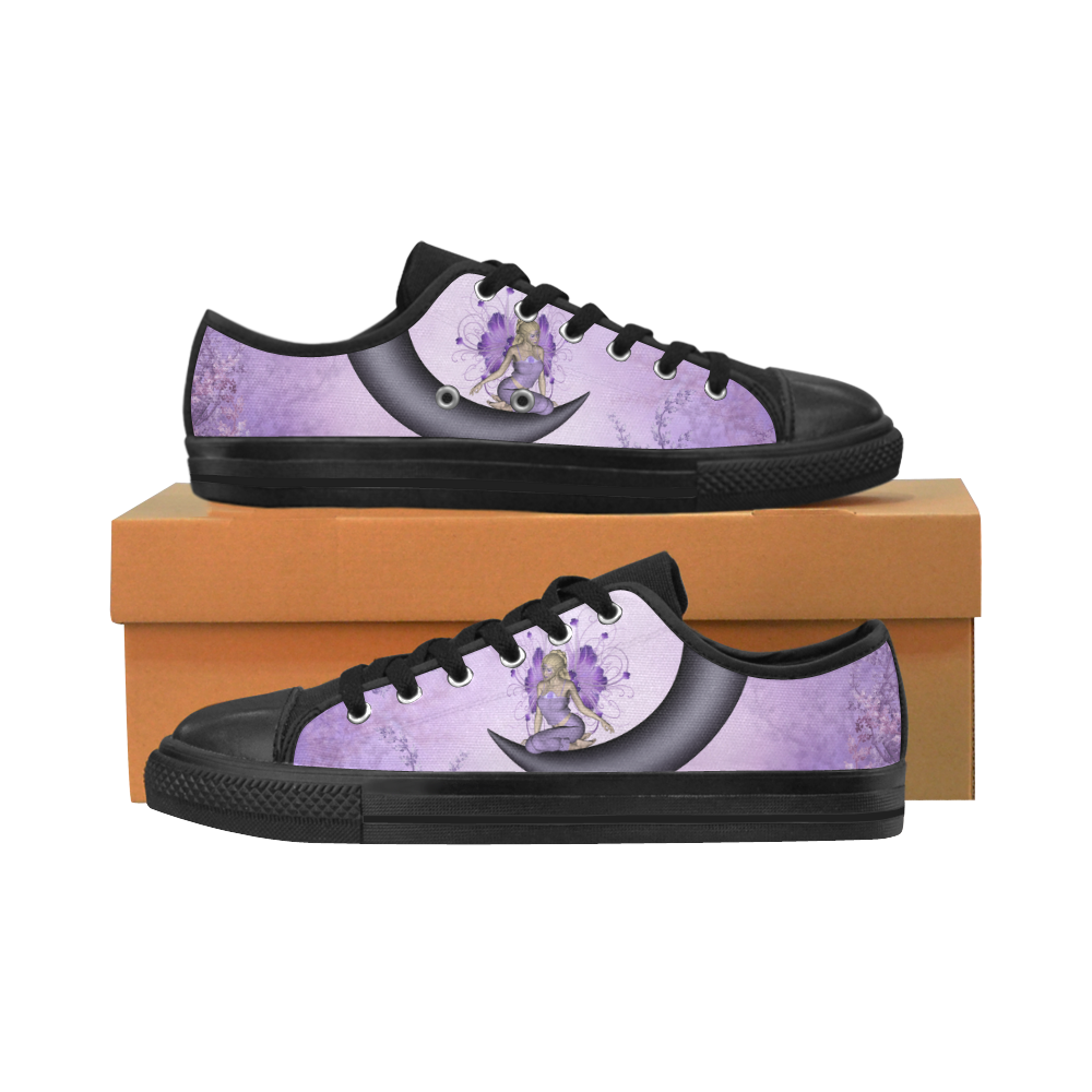 Wonderful fairy on the moon Men's Classic Canvas Shoes/Large Size (Model 018)